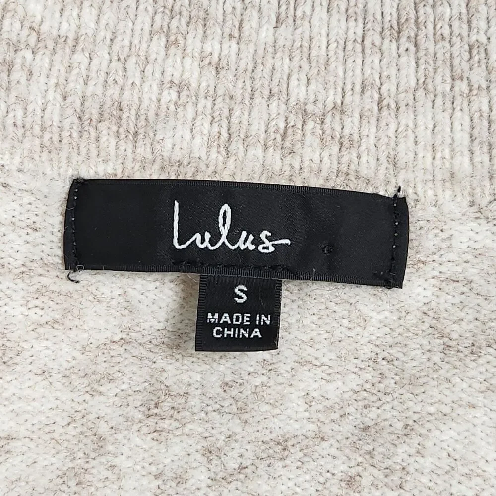 Lulus Everyday Cozy Heather Beige Knit Shacket Oversized Button-Up Sweater Small - Picture 9 of 12